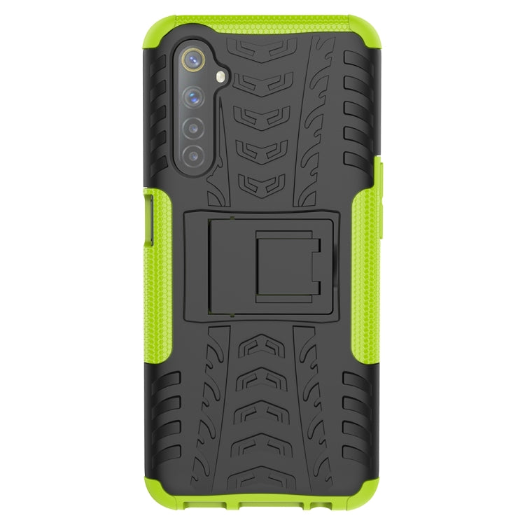For OPPO Realme 6 Tire Texture Shockproof TPU+PC Protective Case,with Holder