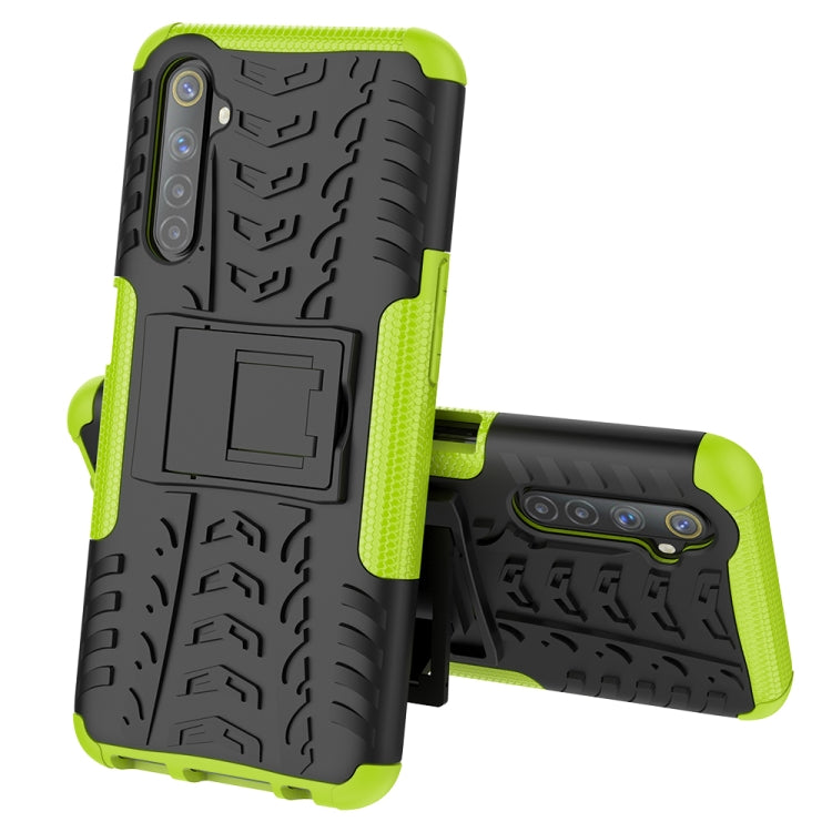 For OPPO Realme 6 Tire Texture Shockproof TPU+PC Protective Case,with Holder