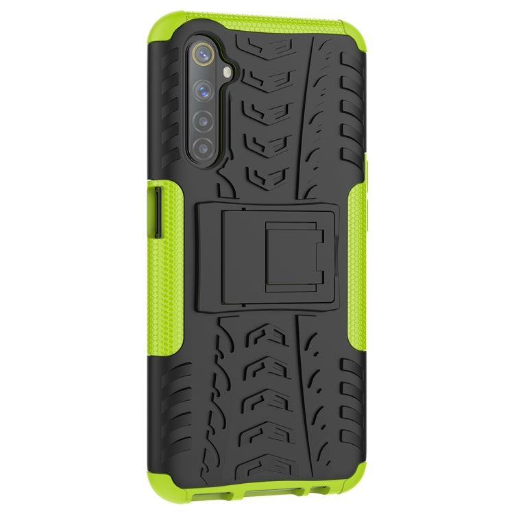 For OPPO Realme 6 Tire Texture Shockproof TPU+PC Protective Case,with Holder