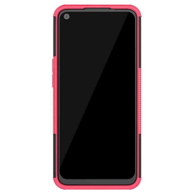 For OPPO Realme 6 Tire Texture Shockproof TPU+PC Protective Case,with Holder