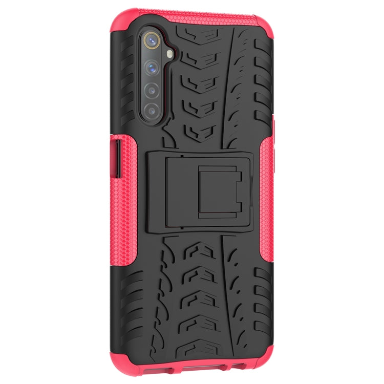 For OPPO Realme 6 Tire Texture Shockproof TPU+PC Protective Case,with Holder