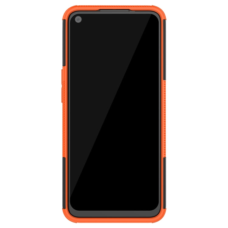 For OPPO Realme 6 Tire Texture Shockproof TPU+PC Protective Case,with Holder