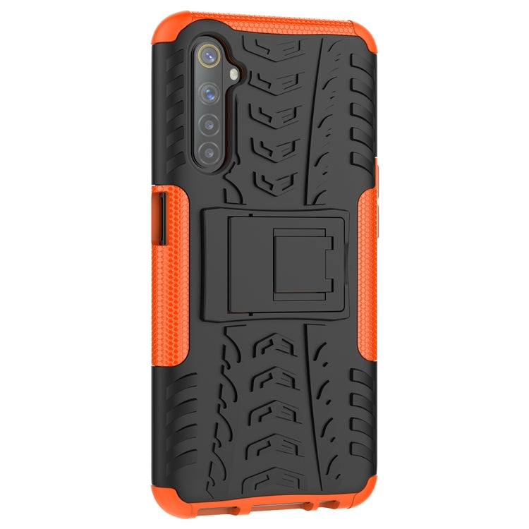 For OPPO Realme 6 Tire Texture Shockproof TPU+PC Protective Case,with Holder