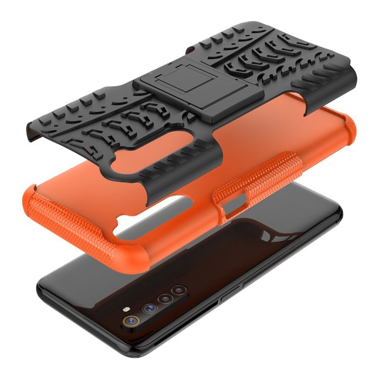 For OPPO Realme 6 Tire Texture Shockproof TPU+PC Protective Case,with Holder