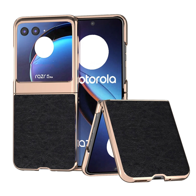For Motorola Razr 40 Ultra Nano Plating Retro Litchi Texture PU Phone Case