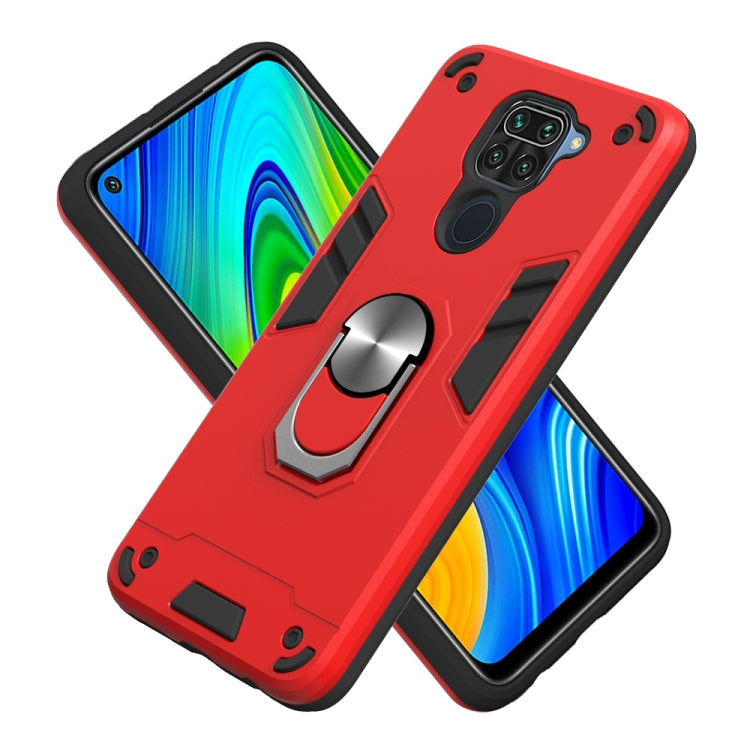 For Xiaomi Redmi Note 9 2 in 1 Armour Series PC + TPU Protective Case with Ring Holder