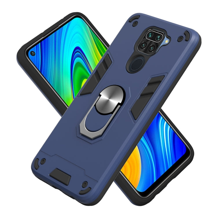 For Xiaomi Redmi Note 9 2 in 1 Armour Series PC + TPU Protective Case with Ring Holder