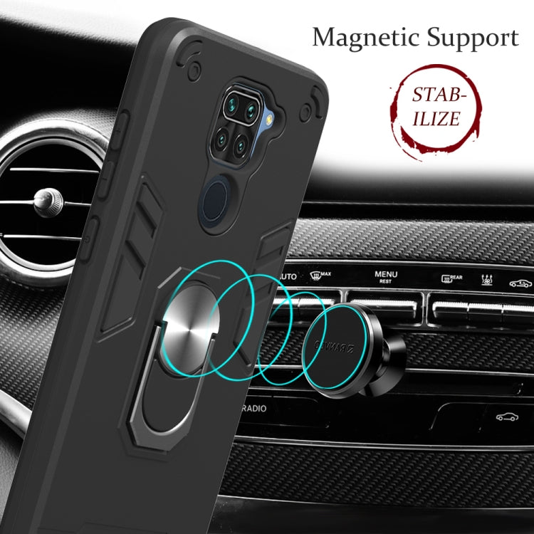 For Xiaomi Redmi Note 9 2 in 1 Armour Series PC + TPU Protective Case with Ring Holder