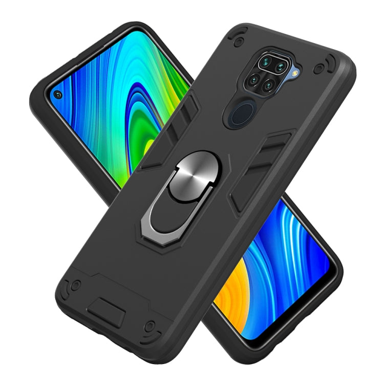 For Xiaomi Redmi Note 9 2 in 1 Armour Series PC + TPU Protective Case with Ring Holder