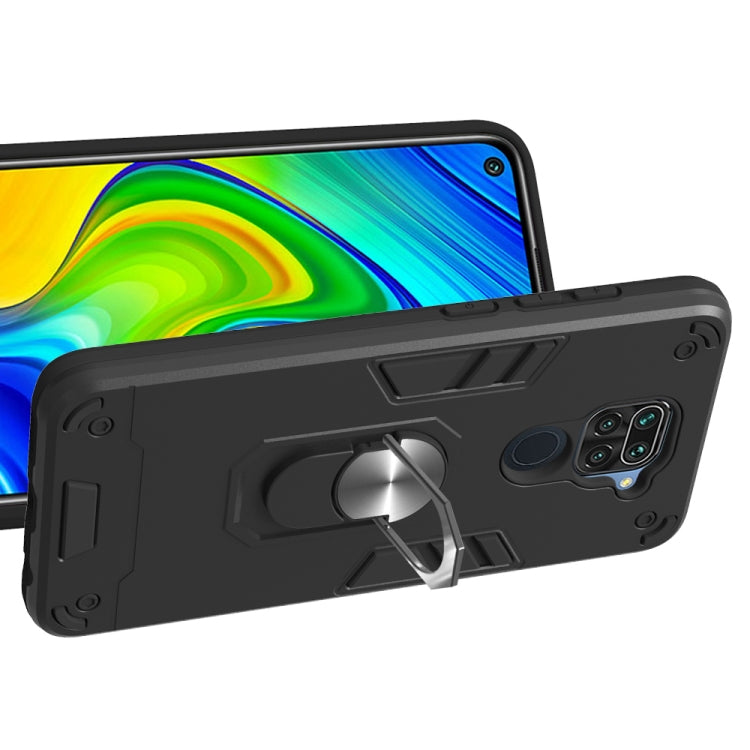 For Xiaomi Redmi Note 9 2 in 1 Armour Series PC + TPU Protective Case with Ring Holder