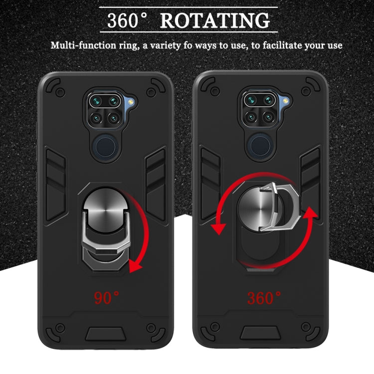 For Xiaomi Redmi Note 9 2 in 1 Armour Series PC + TPU Protective Case with Ring Holder
