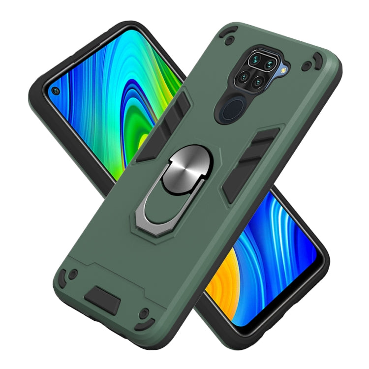 For Xiaomi Redmi Note 9 2 in 1 Armour Series PC + TPU Protective Case with Ring Holder