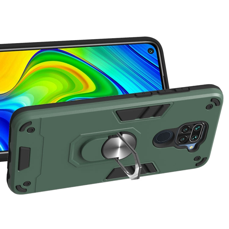 For Xiaomi Redmi Note 9 2 in 1 Armour Series PC + TPU Protective Case with Ring Holder