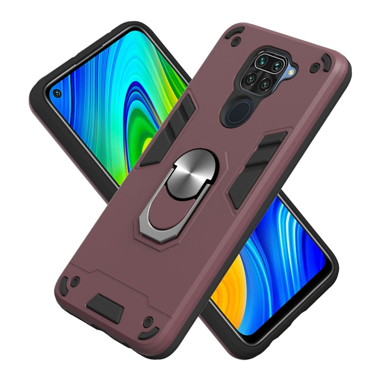 For Xiaomi Redmi Note 9 2 in 1 Armour Series PC + TPU Protective Case with Ring Holder