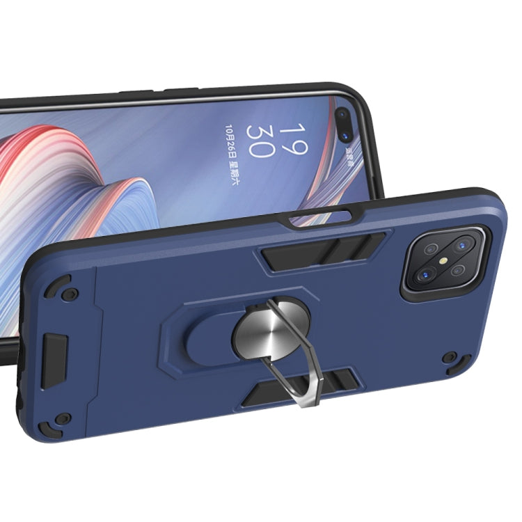 For OPPO A92s 2 in 1 Armour Series PC + TPU Protective Case with Ring Holder