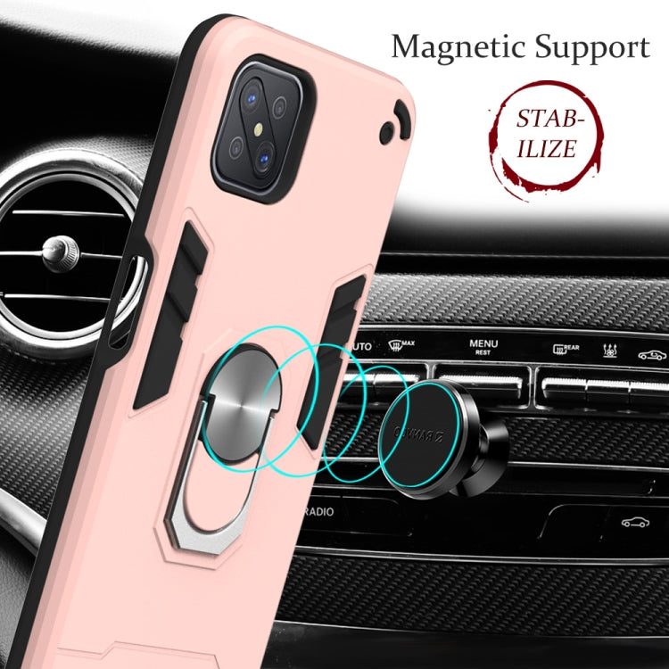 For OPPO A92s 2 in 1 Armour Series PC + TPU Protective Case with Ring Holder