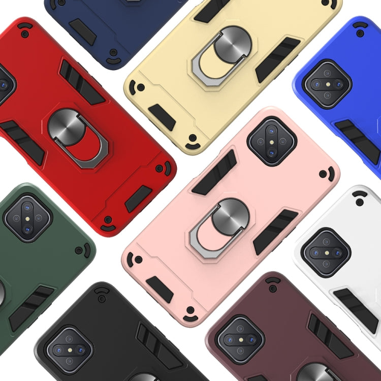 For OPPO A92s 2 in 1 Armour Series PC + TPU Protective Case with Ring Holder
