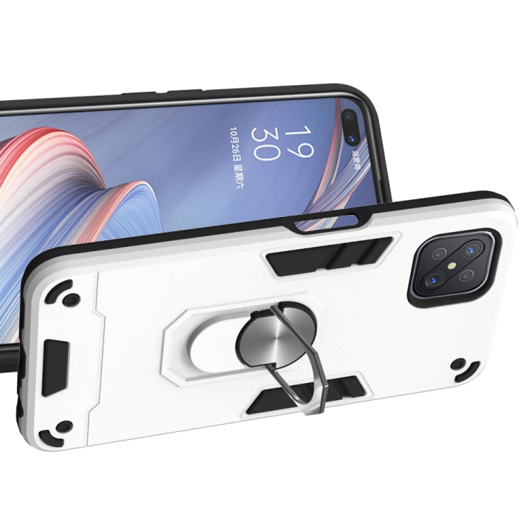 For OPPO A92s 2 in 1 Armour Series PC + TPU Protective Case with Ring Holder