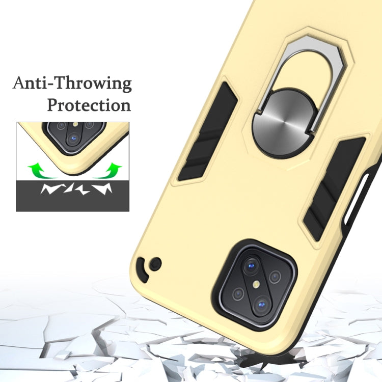 For OPPO A92s 2 in 1 Armour Series PC + TPU Protective Case with Ring Holder