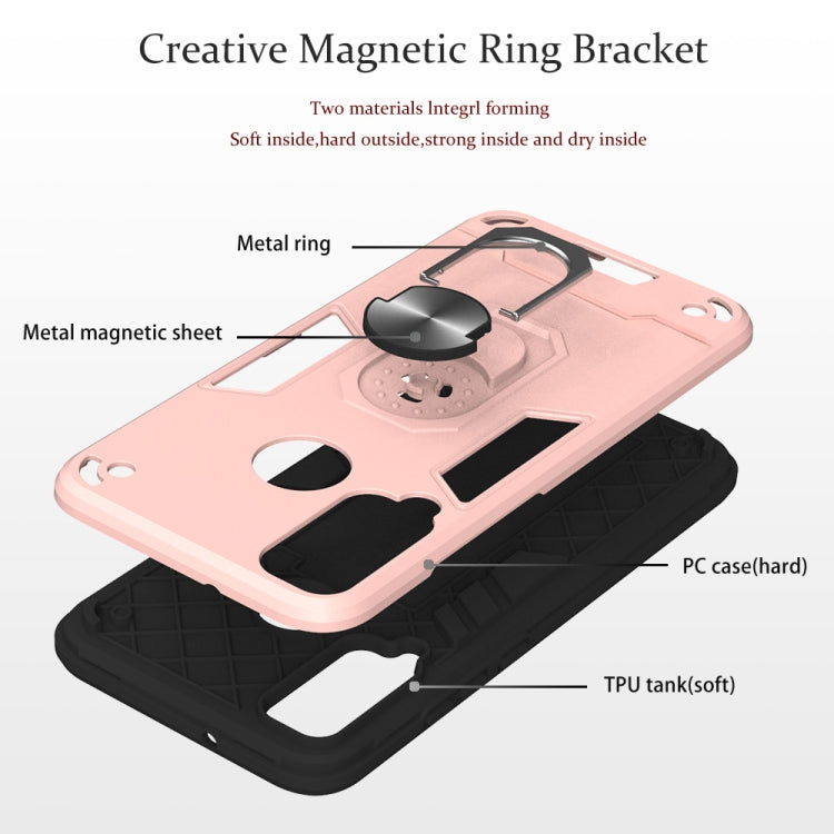 For Huawei Honor Play 4T 2 in 1 Armour Series PC + TPU Protective Case with Ring Holder