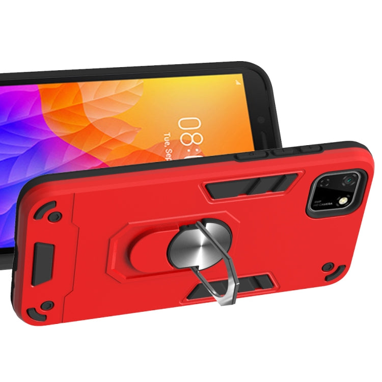 For Huawei Y5P(2020) 2 in 1 Armour Series PC + TPU Protective Case with Ring Holder