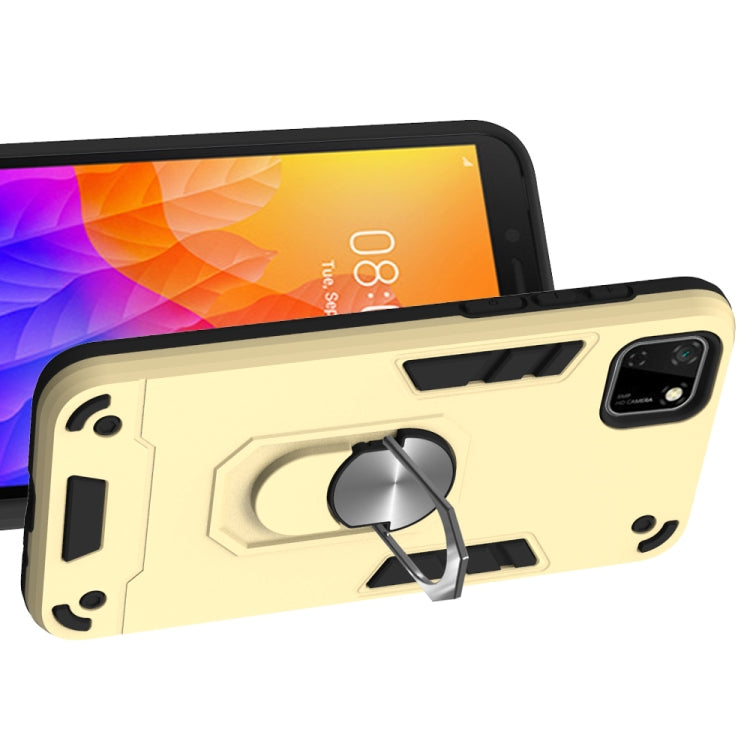 For Huawei Y5P(2020) 2 in 1 Armour Series PC + TPU Protective Case with Ring Holder