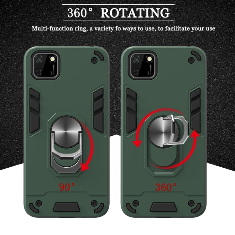 For Huawei Y5P(2020) 2 in 1 Armour Series PC + TPU Protective Case with Ring Holder