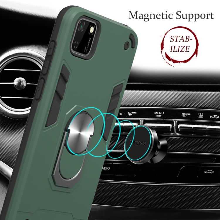 For Huawei Y5P(2020) 2 in 1 Armour Series PC + TPU Protective Case with Ring Holder