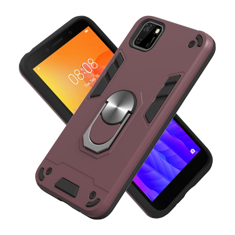 For Huawei Y5P(2020) 2 in 1 Armour Series PC + TPU Protective Case with Ring Holder