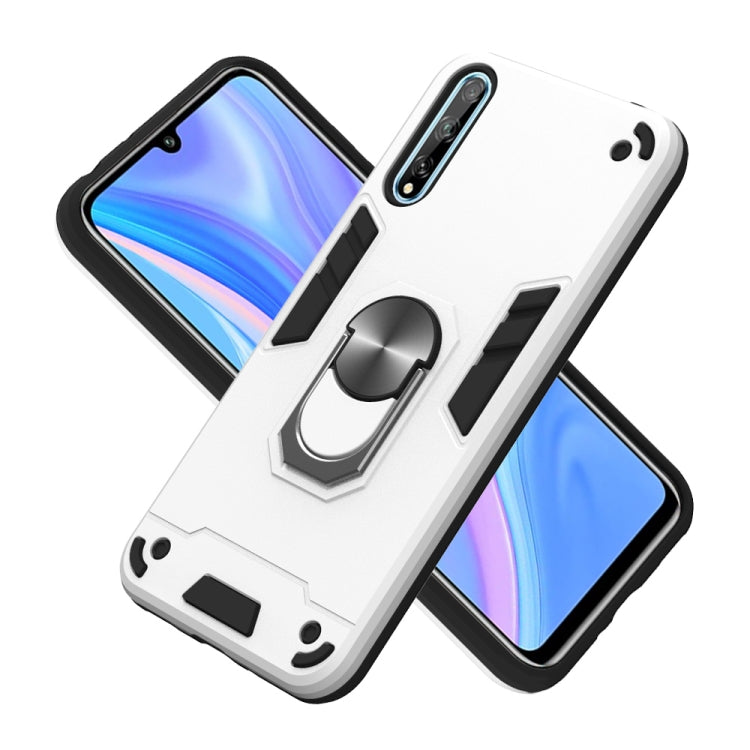 For Huawei Y8P(2020) 2 in 1 Armour Series PC + TPU Protective Case with Ring Holder