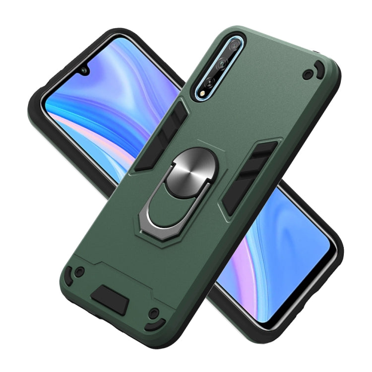 For Huawei Y8P(2020) 2 in 1 Armour Series PC + TPU Protective Case with Ring Holder