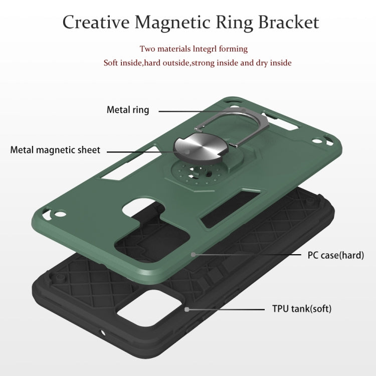 For Samsung Galaxy A21s 2 in 1 Armour Series PC + TPU Protective Case with Ring Holder