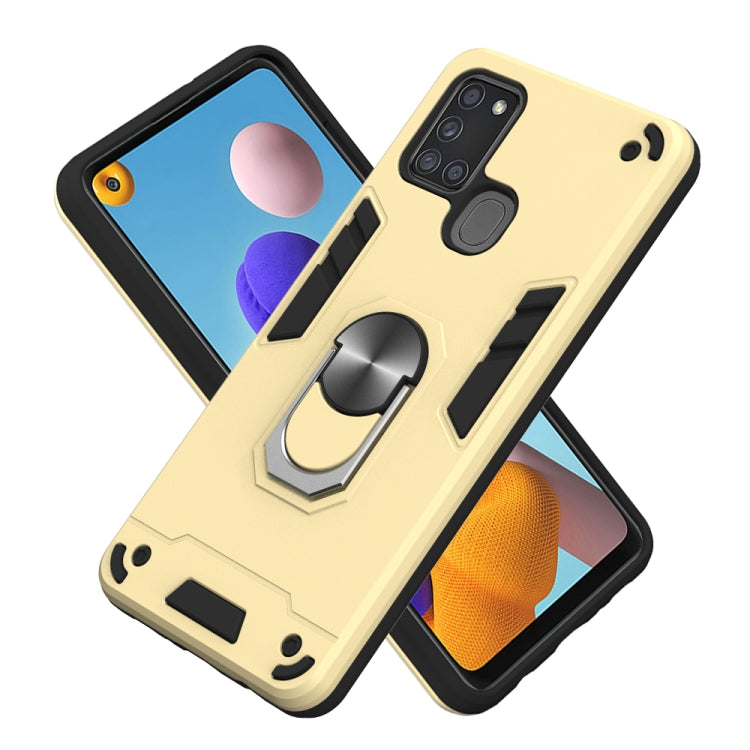 For Samsung Galaxy A21s 2 in 1 Armour Series PC + TPU Protective Case with Ring Holder