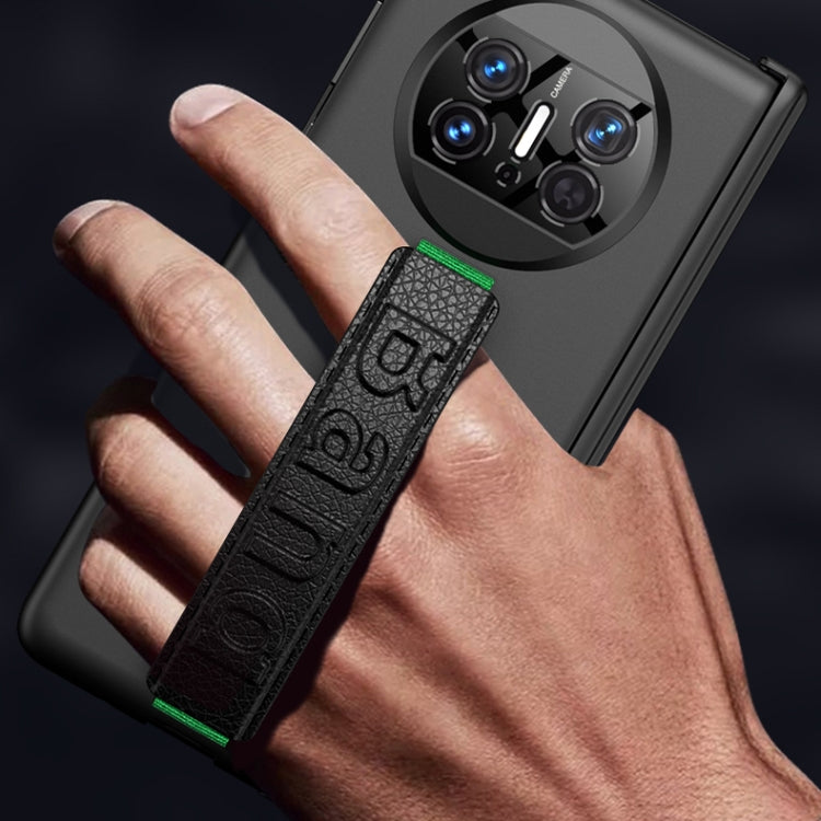 For Huawei Mate X3 GKK Magnetic Fold Hinge Phone Case with Wrist Strap