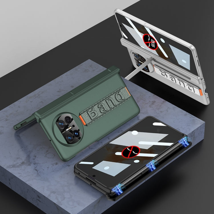 For Huawei Mate X3 GKK Privacy Magnetic Hinge Phone Case with Wrist Strap