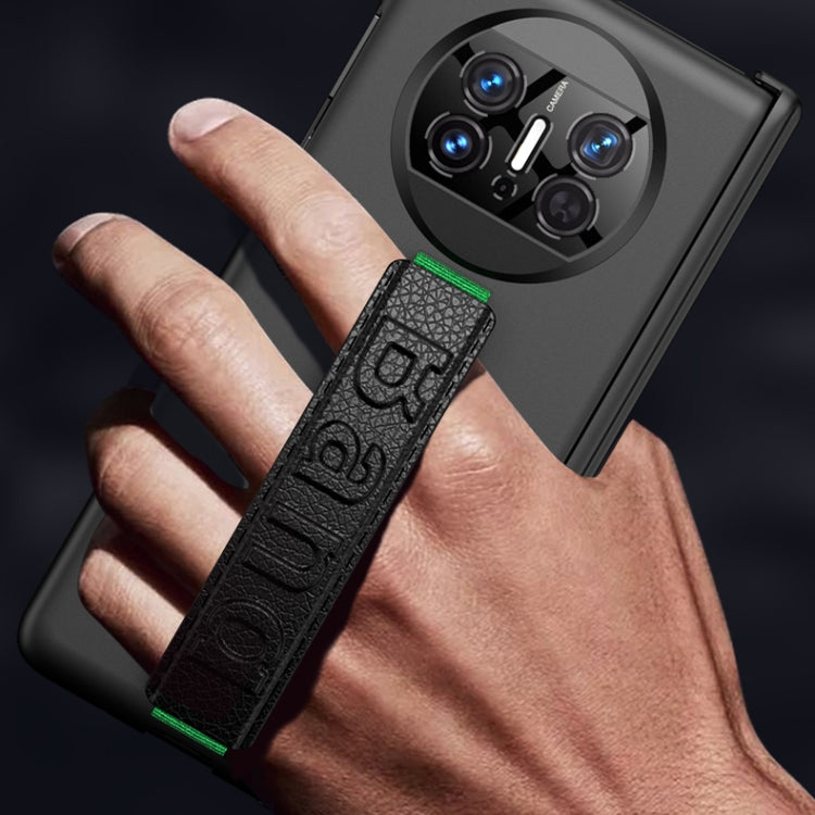 For Huawei Mate X3 GKK Privacy Magnetic Hinge Phone Case with Wrist Strap