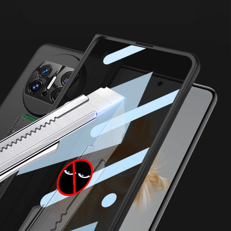 For Huawei Mate X3 GKK Privacy Magnetic Hinge Phone Case with Wrist Strap