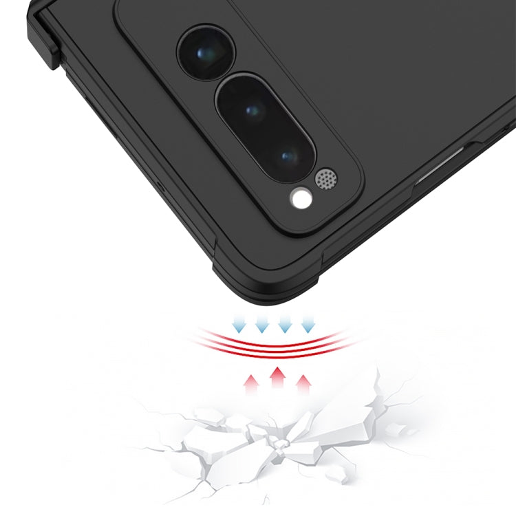 For Google Pixel Fold GKK Skin Feel Airbag Hinge Shockproof Phone Case with Pen(Black)