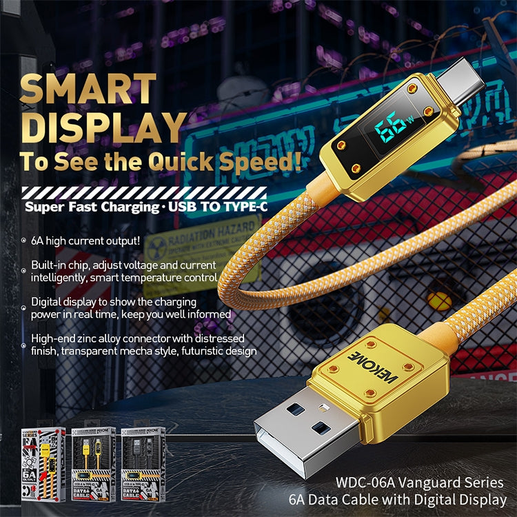 WK WDC-06a 6A USB to USB-C/Type-C Digital Display Data Cable, Length: 1m