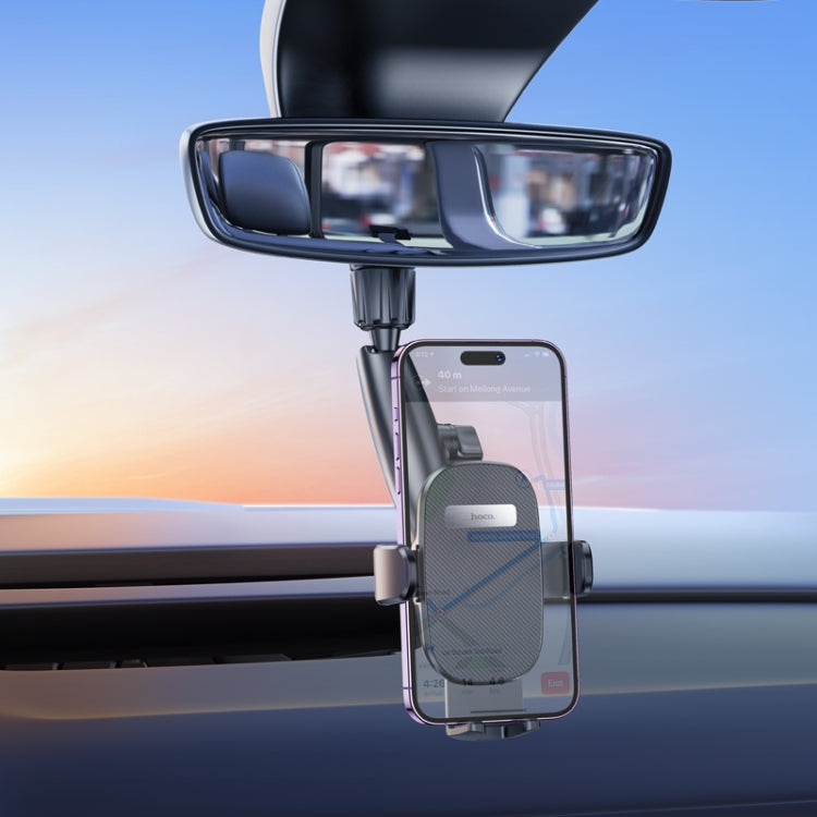 hoco H17 Waves Rearview Mirror Car Holder(Black)