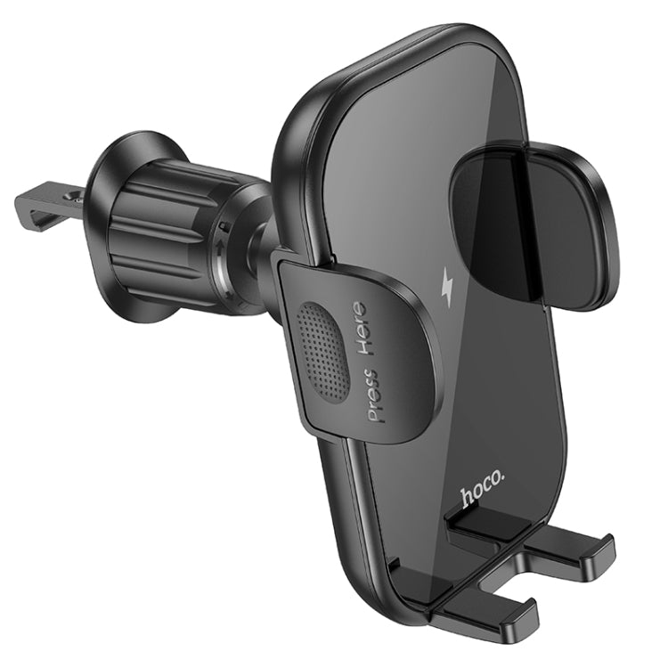 hoco HW4 Journey Wireless Fast Charging Air Outlet Car Holder(Black)
