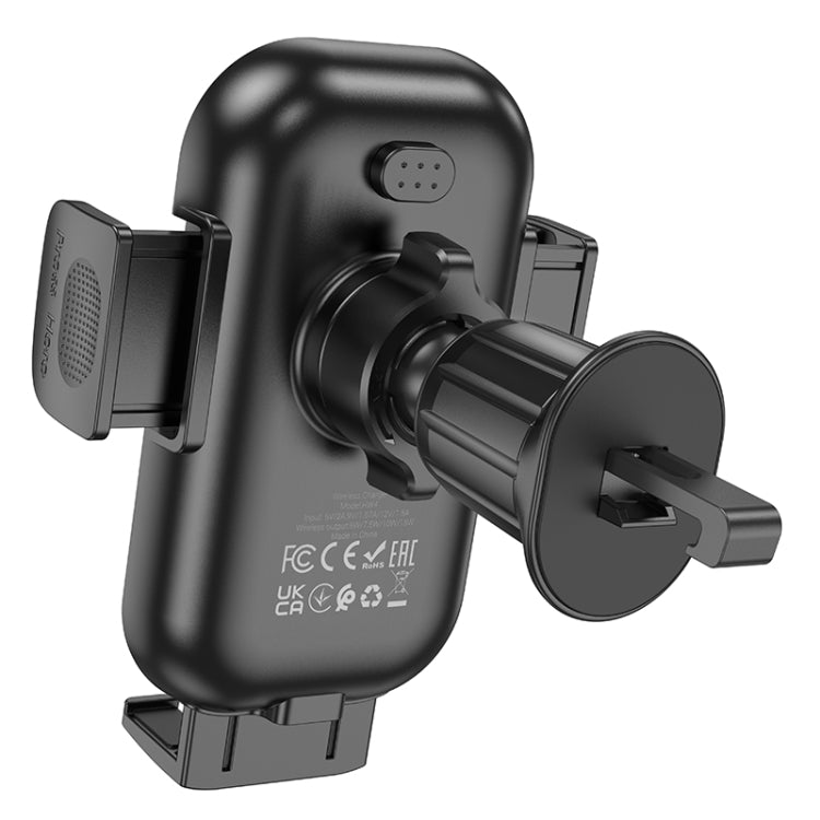hoco HW4 Journey Wireless Fast Charging Air Outlet Car Holder(Black)