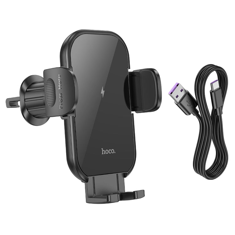 hoco HW4 Journey Wireless Fast Charging Air Outlet Car Holder(Black)