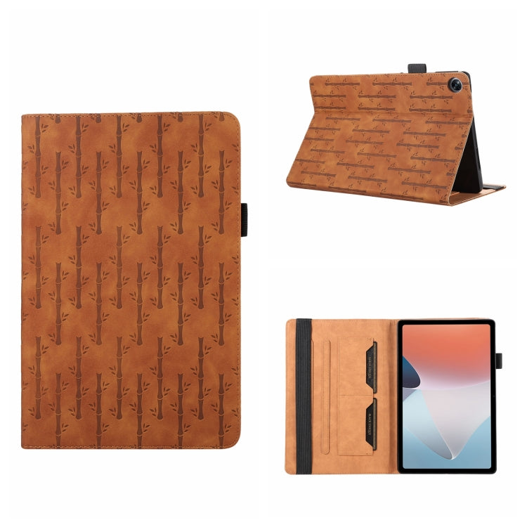 For Realme Pad 10.4 Lucky Bamboo Pattern Leather Tablet Case