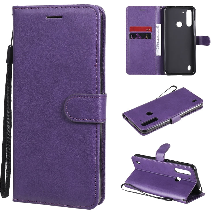 For Motorola Moto G8 Power Lite Solid Color Horizontal Flip Protective Leather Case with Holder & Card Slots & Wallet & Lanyard