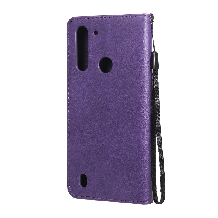 For Motorola Moto G8 Power Lite Solid Color Horizontal Flip Protective Leather Case with Holder & Card Slots & Wallet & Lanyard