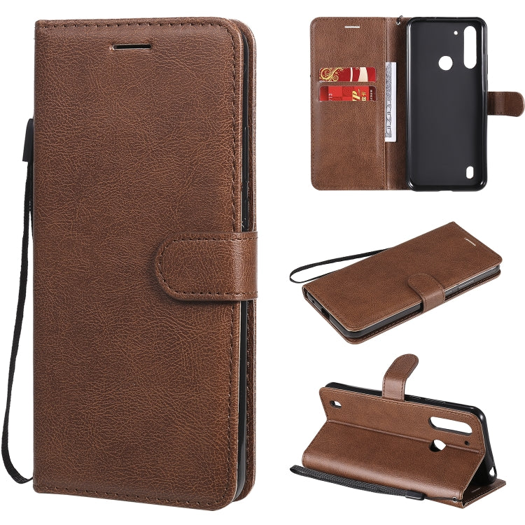 For Motorola Moto G8 Power Lite Solid Color Horizontal Flip Protective Leather Case with Holder & Card Slots & Wallet & Lanyard