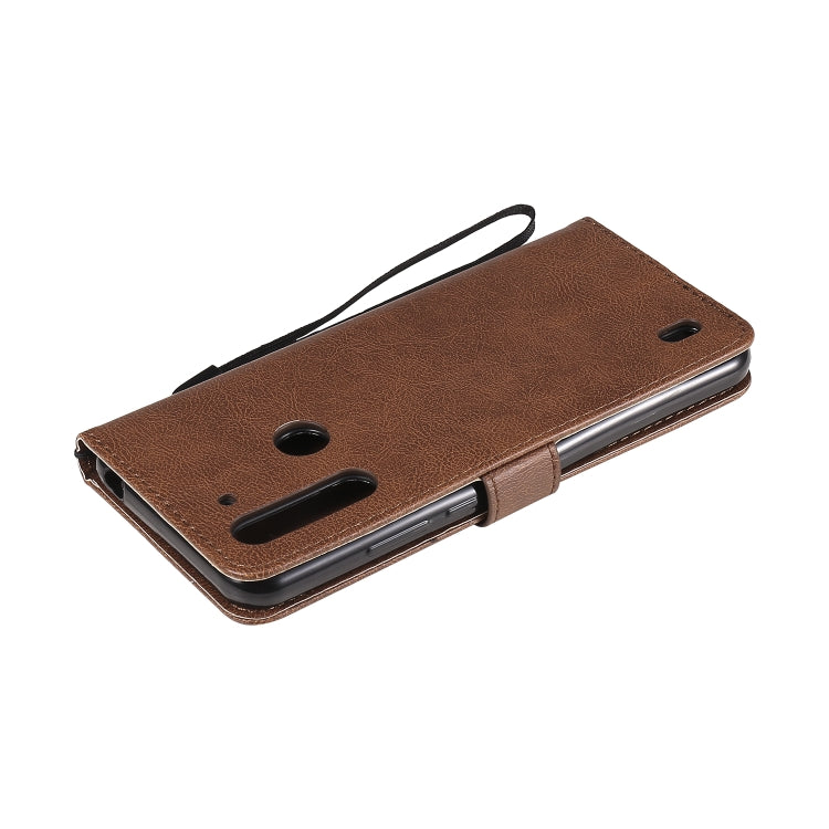 For Motorola Moto G8 Power Lite Solid Color Horizontal Flip Protective Leather Case with Holder & Card Slots & Wallet & Lanyard