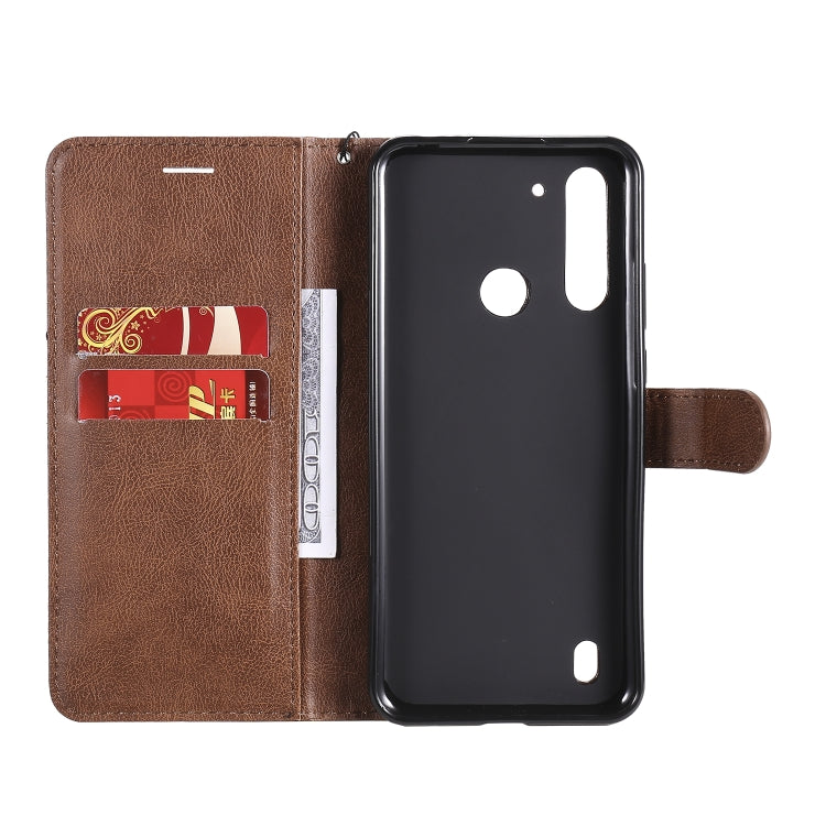 For Motorola Moto G8 Power Lite Solid Color Horizontal Flip Protective Leather Case with Holder & Card Slots & Wallet & Lanyard