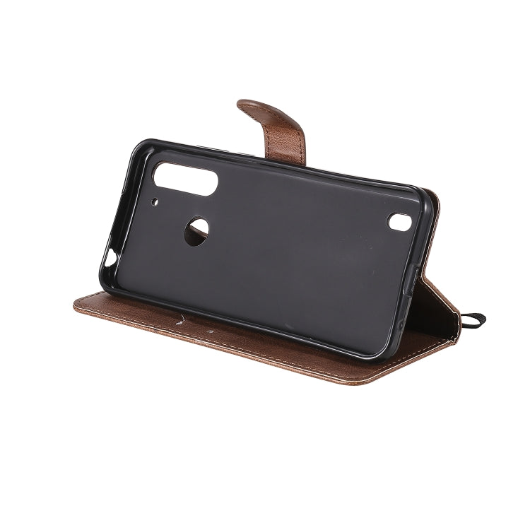 For Motorola Moto G8 Power Lite Solid Color Horizontal Flip Protective Leather Case with Holder & Card Slots & Wallet & Lanyard